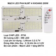 Bộ mạch đèn LED năng lượng mặt trời LED pha 4 khoang 200W gồm mạch và remote Bộ mạch đèn LED năng lượng mặt trời LED pha 4 khoang 200W gồm mạch và remote